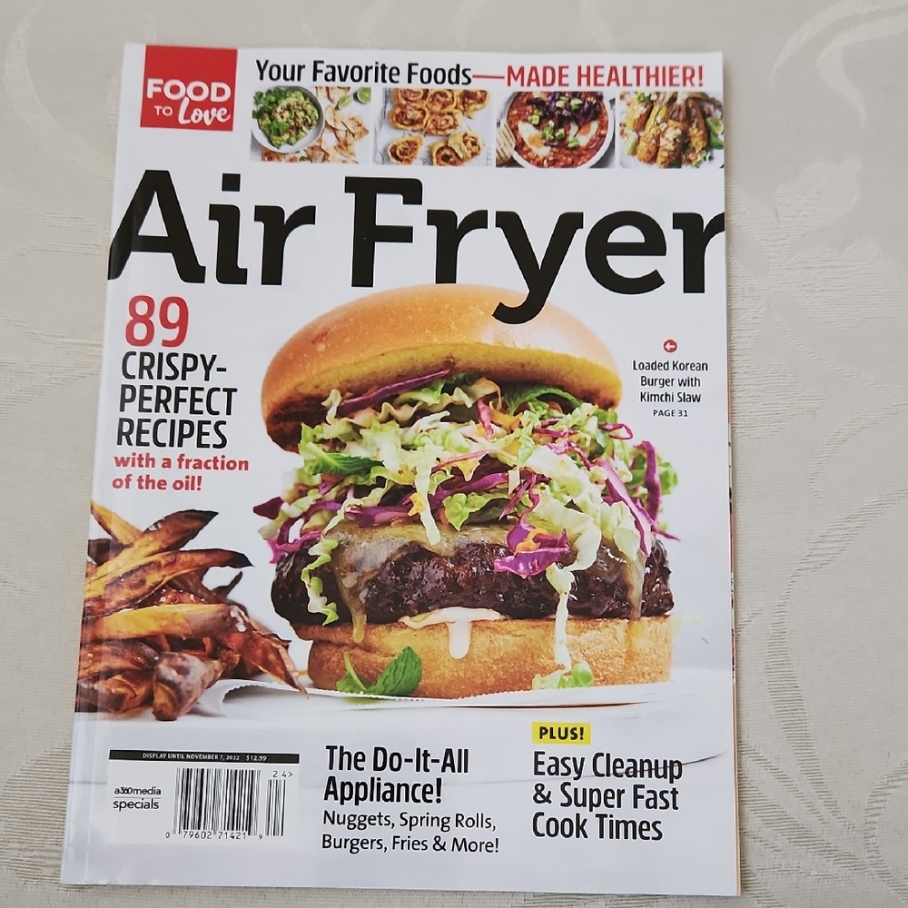 4/$15 Food To Love Air Fryer Recipe Magazine 11/22